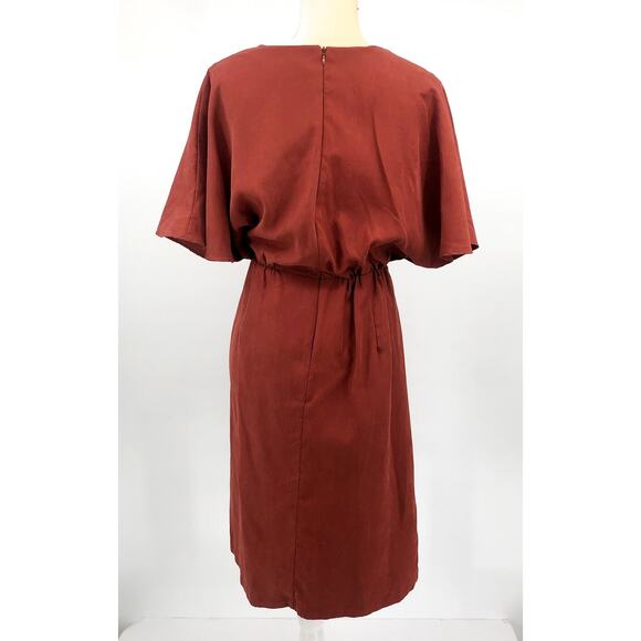 JULIA JORDAN Women's Twist Front Dress Size 14 Rust Orange Flutter Sleeve NWOT - Picture 8 of 13